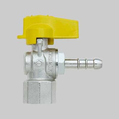 RUBINETTO A SQUADRO GAS FEMMINA PORTAGOMMA 1/2 x 9