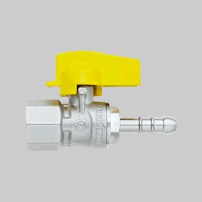 RUBINETTO DIRITTO GAS FEMMINA PORTAGOMMA 1/2 x 9