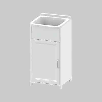 STRUTTURA CON PILOZZO, VASCHETTA IN RESINA cm 40x40x78h