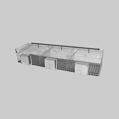 GABBIA PER CONIGLI FATTRICI TRE FORI cm 183x50x33h