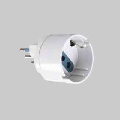 Adattatore semplice SCHUKO/BIVALENTE 10A IDEAL STAR spina 10A 2P+T  - presa 10A 2P+T