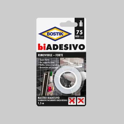 NASTRO BIADESIVO &#39;RIMOVIBILE-FORTE&#39; BOSTIK mm 19x1,5mt