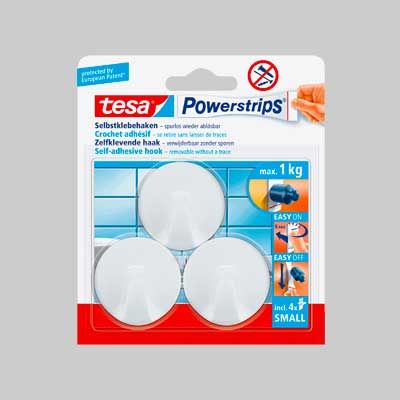 GANCIO TONDO &#39;POWERSTRIPS&#39; SMALL 3 ganci + 4 strisce