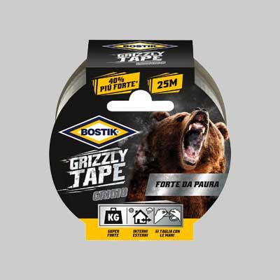 NASTRO TELATO &#39;GRIZZLY TAPE&#39; BOSTIK mm 50x25 mt - Col. Grigio