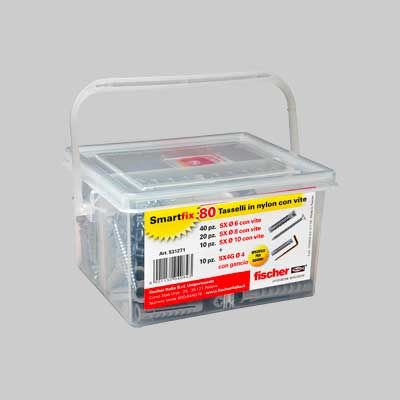 TASSELLO CON VITE &#39;SMARTFIX BOX&#39; in valigetta - conf. 80 pezzi