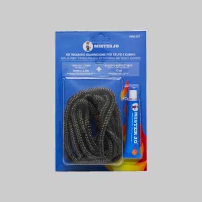 KIT RICAMBIO TRECCIA + SILICONE ALTA TEMPERATURA ml 60 - 6x2,5 mt