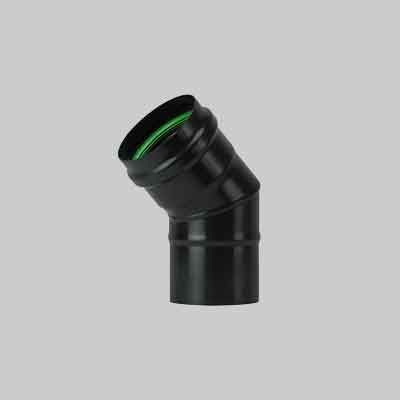 GOMITO A 45° PER STUFE A PELLET &#39;LIGHT&#39; 80 mm