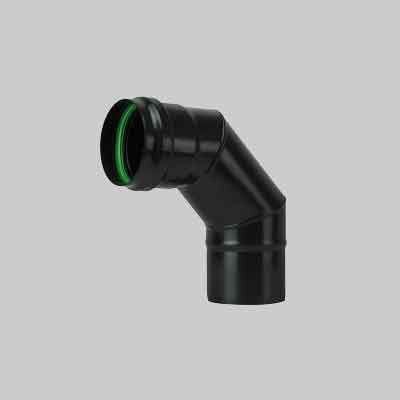 GOMITO A 90° PER STUFE A PELLET &#39;LIGHT&#39; 80 mm