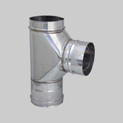RACCORDO A T 90° PER CANNE FUMARIE  80 mm
