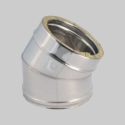 GOMITO DOPPIA PARETE A 45°  80/130 mm