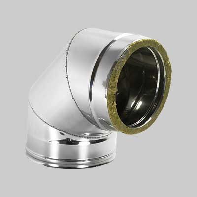 GOMITO DOPPIA PARETE A 90°  80/130 mm
