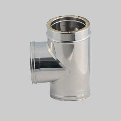 RACCORDO DOPPIA PARETE A T 90°  80/130 mm