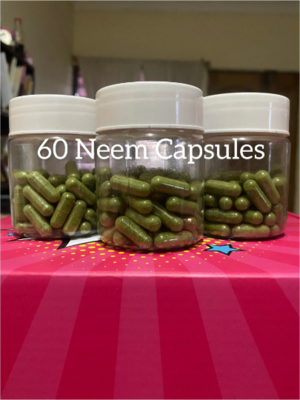 Neem Capsules (60) Fresh From Ghana...Natural Spermicide, Immune Booster, Blood Purifier, Detoxing,