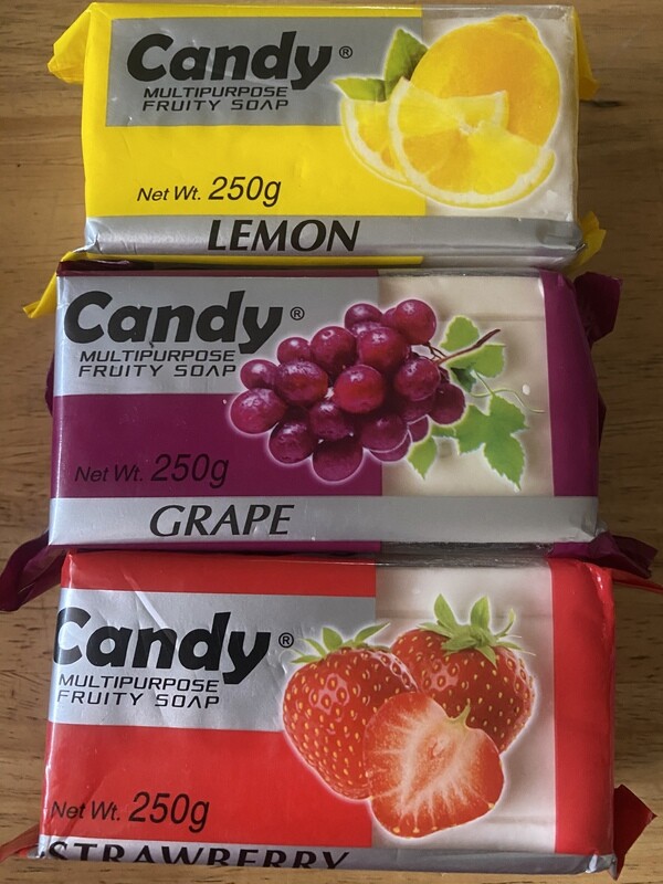 Candy Multipurpose Fruity Soap
for Bathing & Laundry Candy Multipurpose Fruity Soap
for Bathing & Laundry
