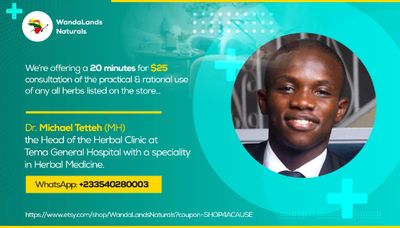 20 minute Herbal Consultation w/Dr.Tetteh for Twenty-Five Dollars 20 minute Herbal Consultation w/Dr.Tetteh for Twenty-Five Dollars