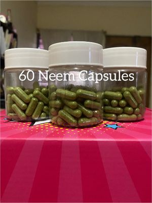 Neem Capsules (60) Fresh From Ghana...Natural Spermicide, Immune Booster, Blood Purifier, Detoxing,