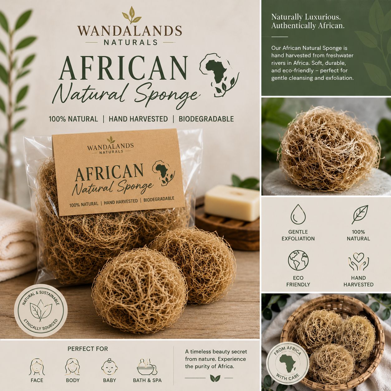 Natural African Bath Sponge Natural African Bath Sponge