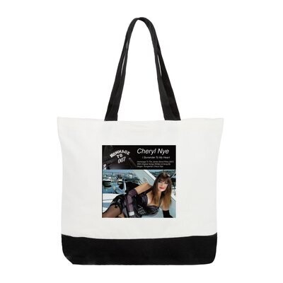 Two Tone (black &amp; white) Deluxe Classic Cotton Tote Bag (only 5 left /not guaranteed in stock.