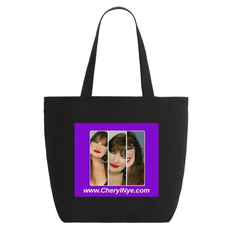 Cheryl Nye Black Zippered Medium Size Tote Bag #2 (only 3 left in stock)/not guaranteed in stock)