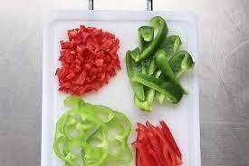 Sliced Green And Red  Bell Peppers