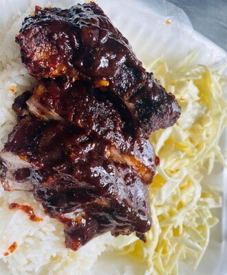 Caribbean Style Jerk Pork Ribs With Rice Only