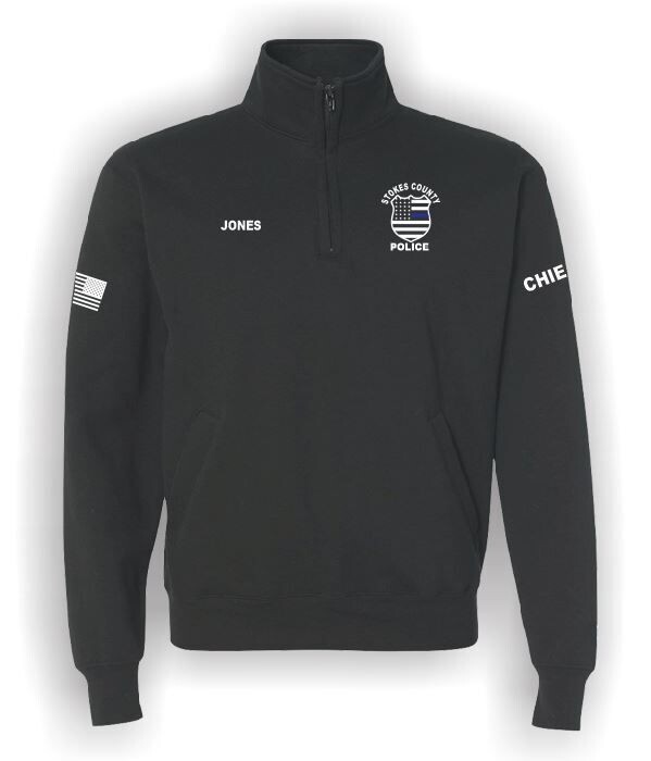 "Blue Line" Badge Quarter-Zip Pullover