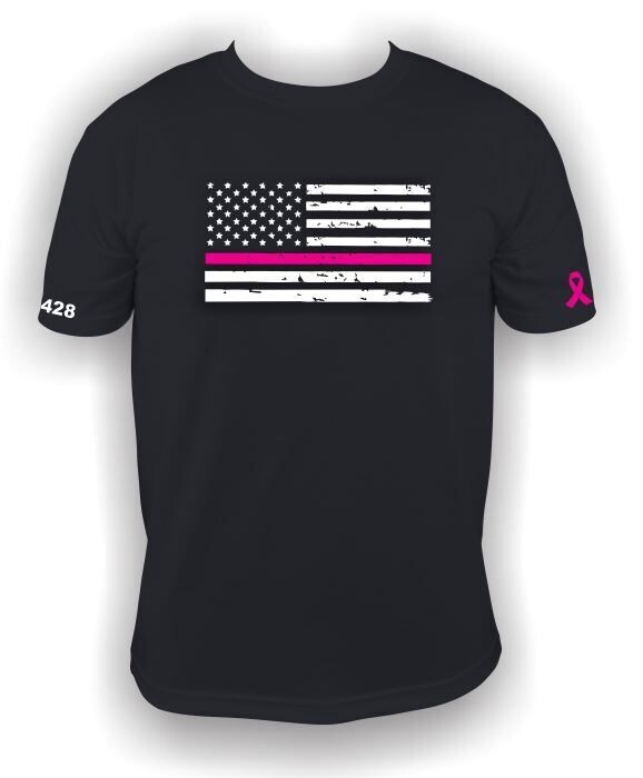 "Pink Line & Ribbon" Police Breast Cancer Awareness
