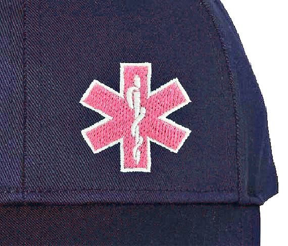 Embroidered EMS Hat (Pink & White)