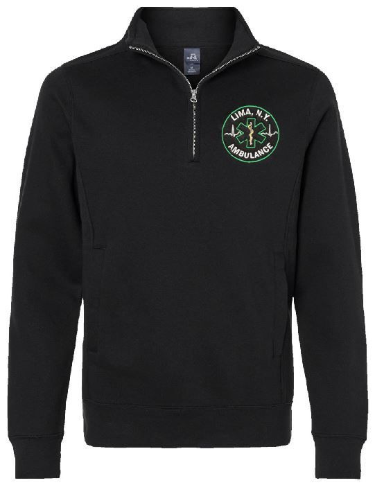 (Embroidered) 1/4 Zip Pullover with Pockets