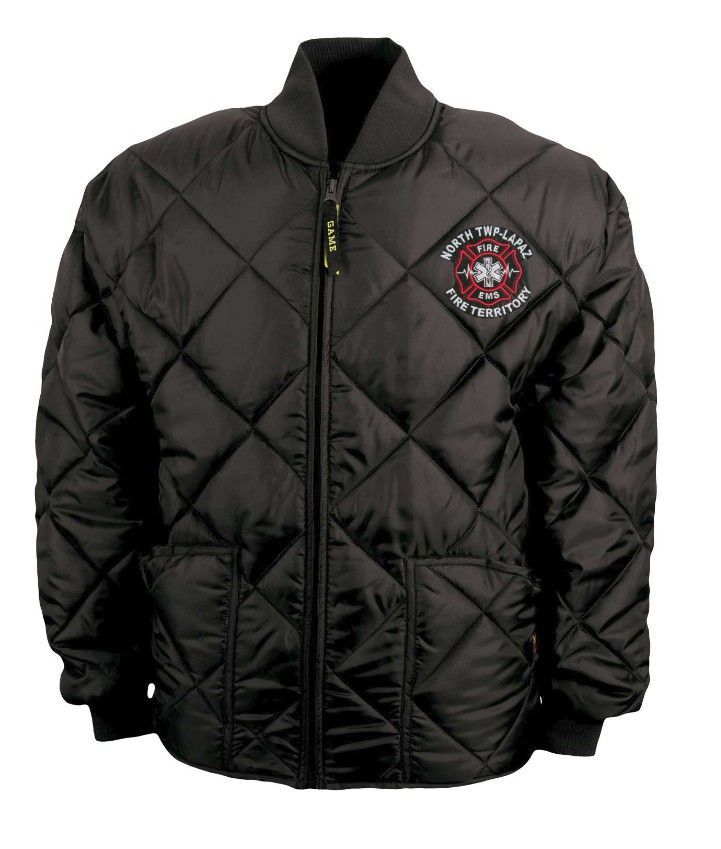 (Embroidered) Diamond Quilt Jacket (Navy or Black)