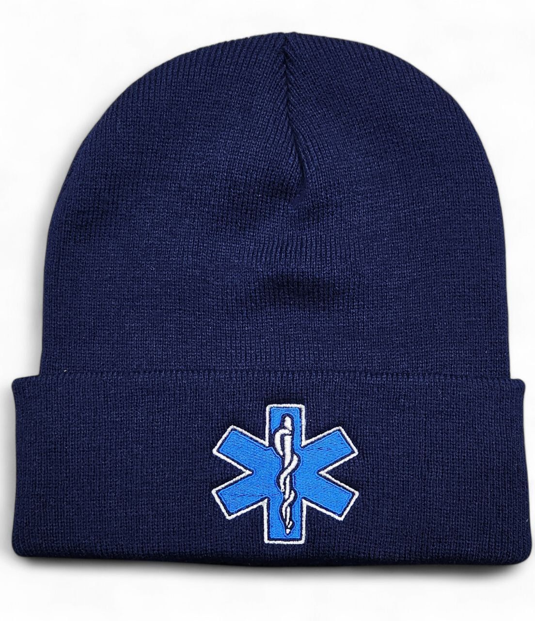 (Embroidered) 12" Solid Cuffed Beanie - EMS