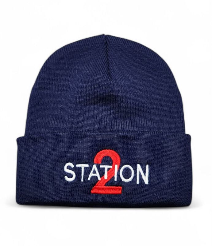 (Embroidered) 12" Solid Cuffed Beanie - Station