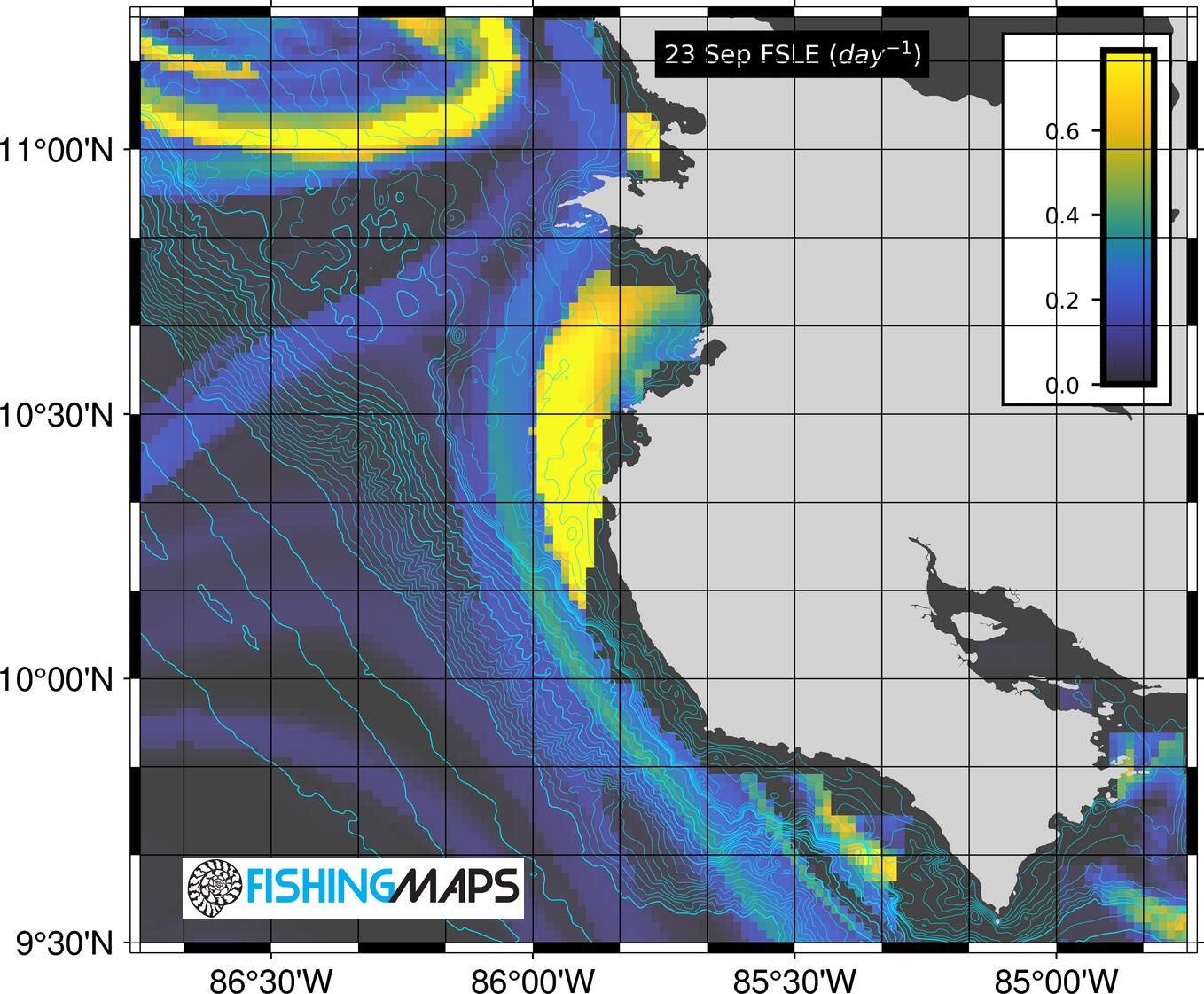 Costa Rica, Guatemala, Panama Fishing Maps. 4 Month Access.