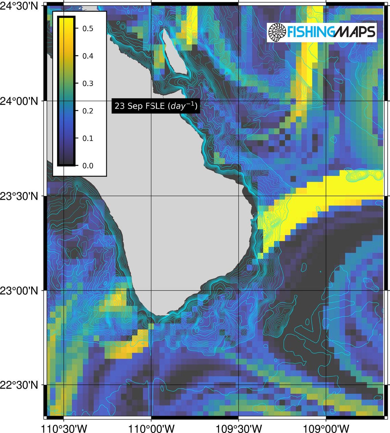 U.S West Coast &amp; Baja Fishing Maps.  4 Month Access.