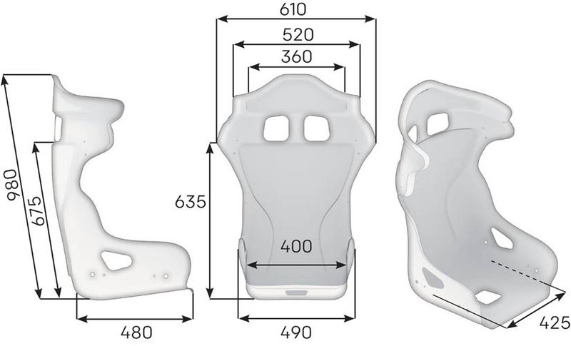 RACING SEAT HRC Fiberglass Air XL FIA 8855-1999