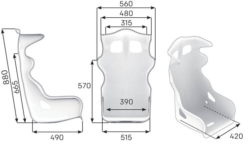 OMP Racing Seat - HTE Competition - Fibre