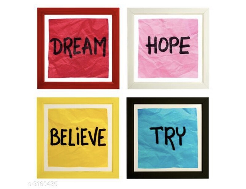 Synthetic Framed Poster Pack of 4