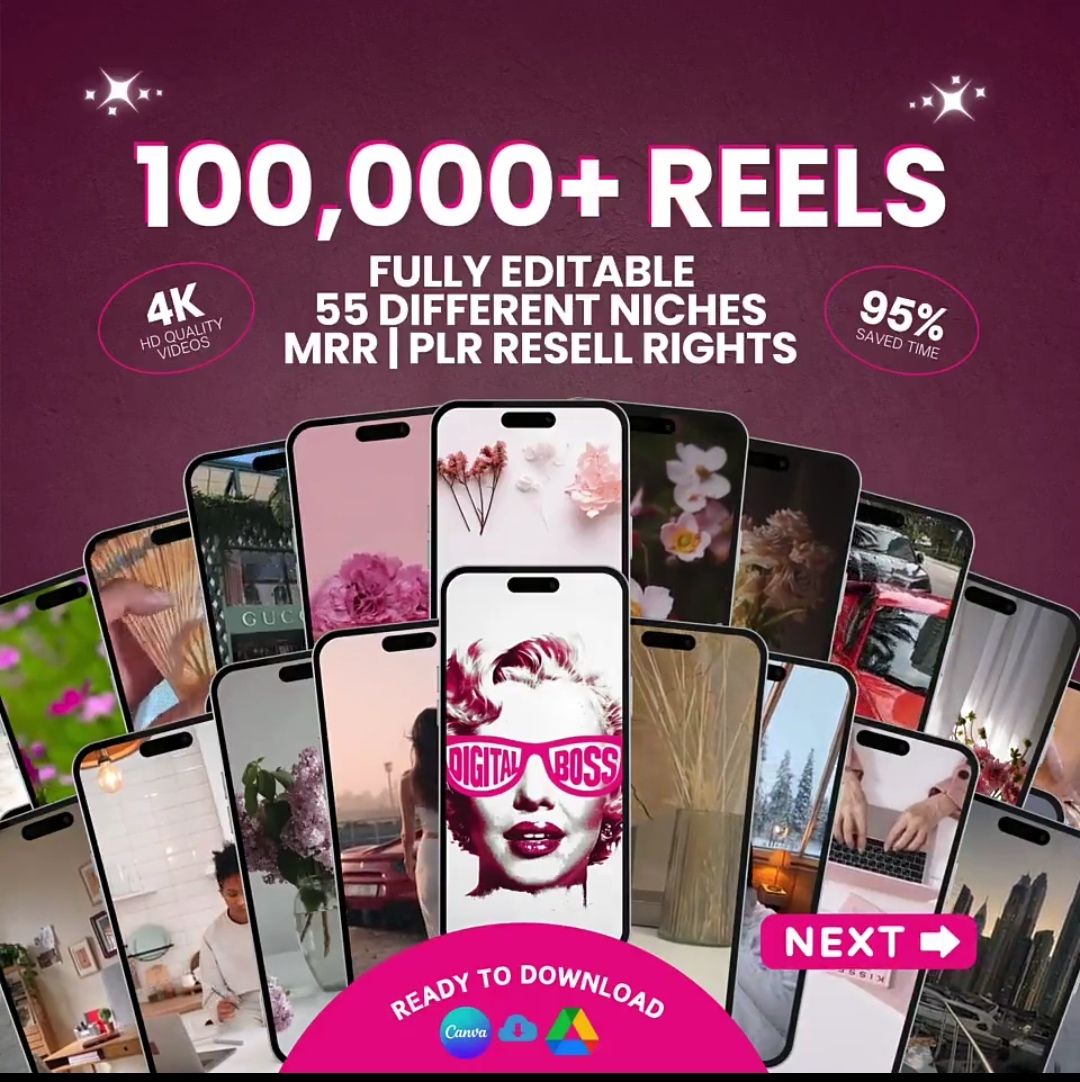 100,000 PLR/MRR REELS VIDEOS