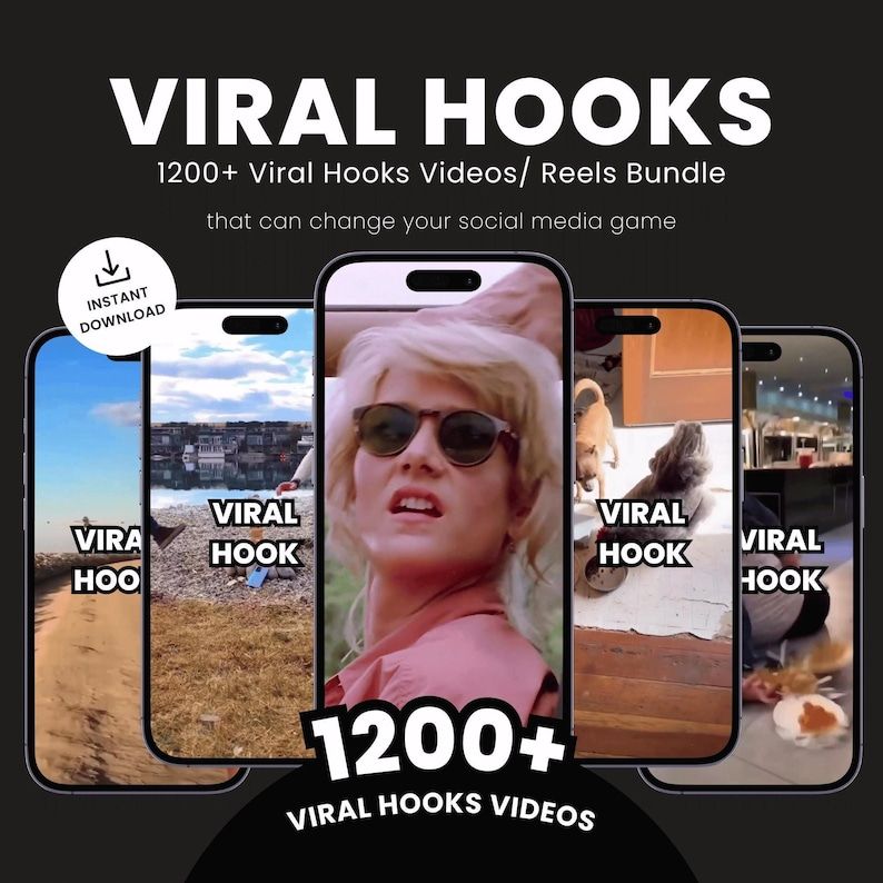 1200+ PLR/MRR Viral Hooks Video Pack