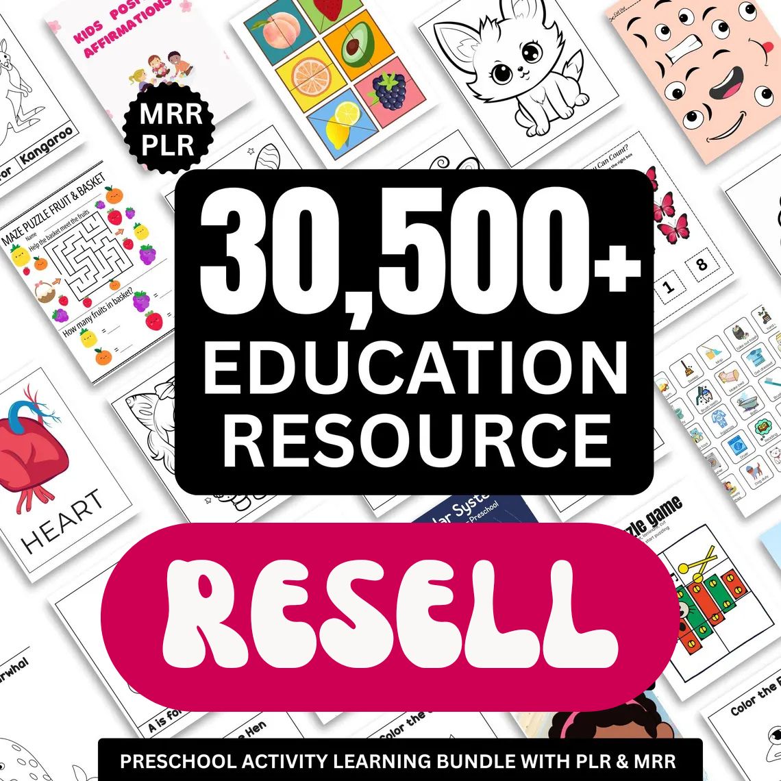 Ultimate Kids Learning &amp; Classroom Activity Mega Bundle – 30,500+ Pages | PLR + MRR