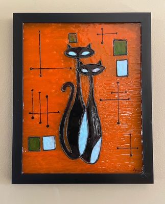 Retro Cat#2 Glass Painting