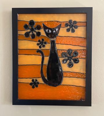 Retro Cat#1 Glass Painting