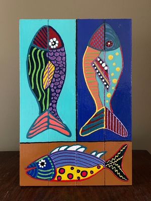 Three Fish Pallet Painting