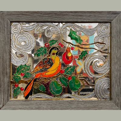 Partridge In A Pear Tree Glass Painting