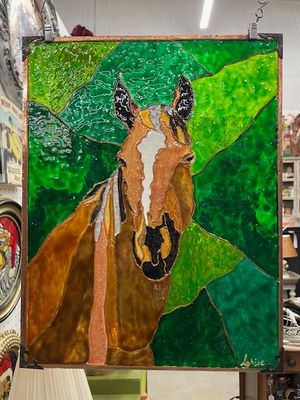 Horse #A Glass Painting