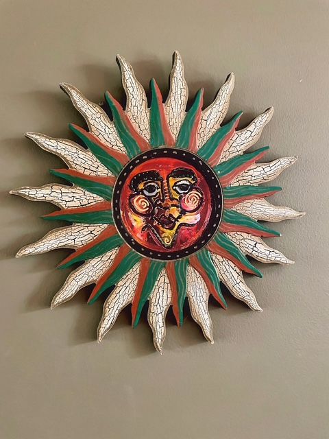 Aztec Sun, Glass Painting