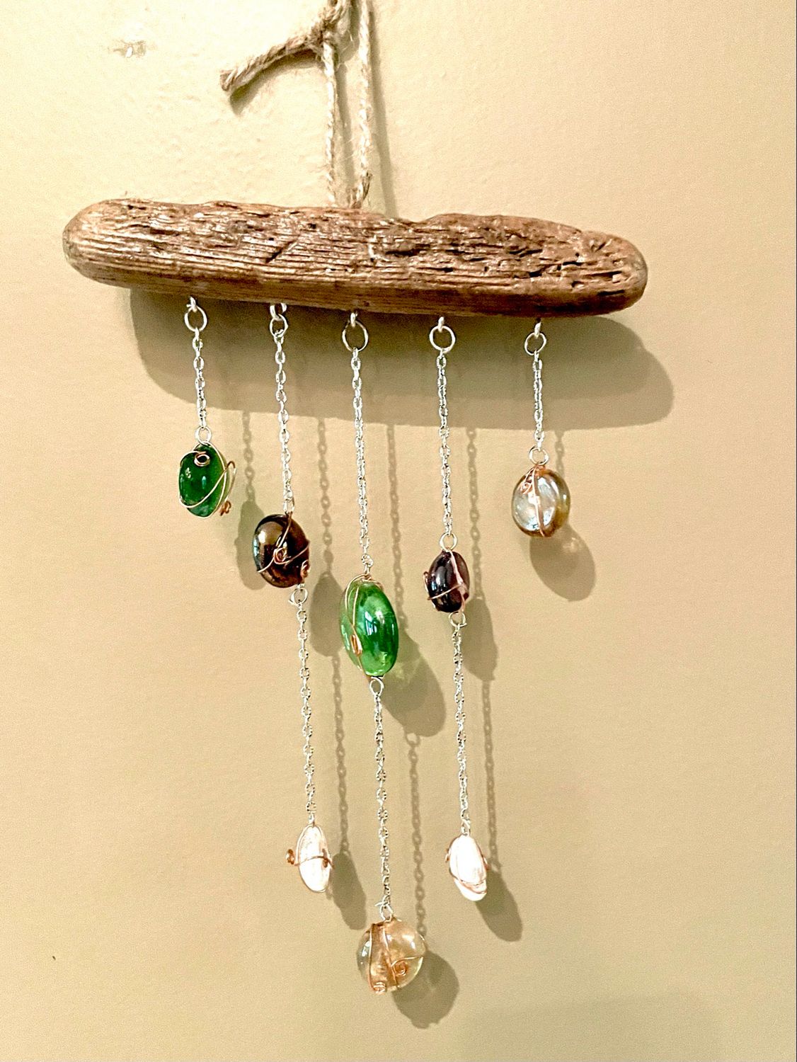 Glass Gems &amp; Driftwood Suncatcher, #1
