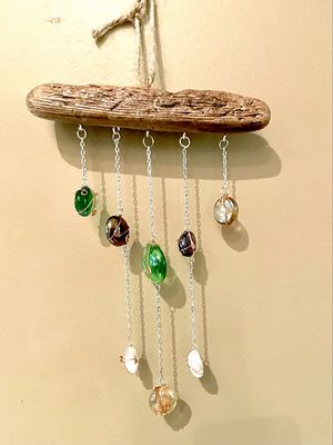 Glass Gems &amp; Driftwood Sun Catcher, #1