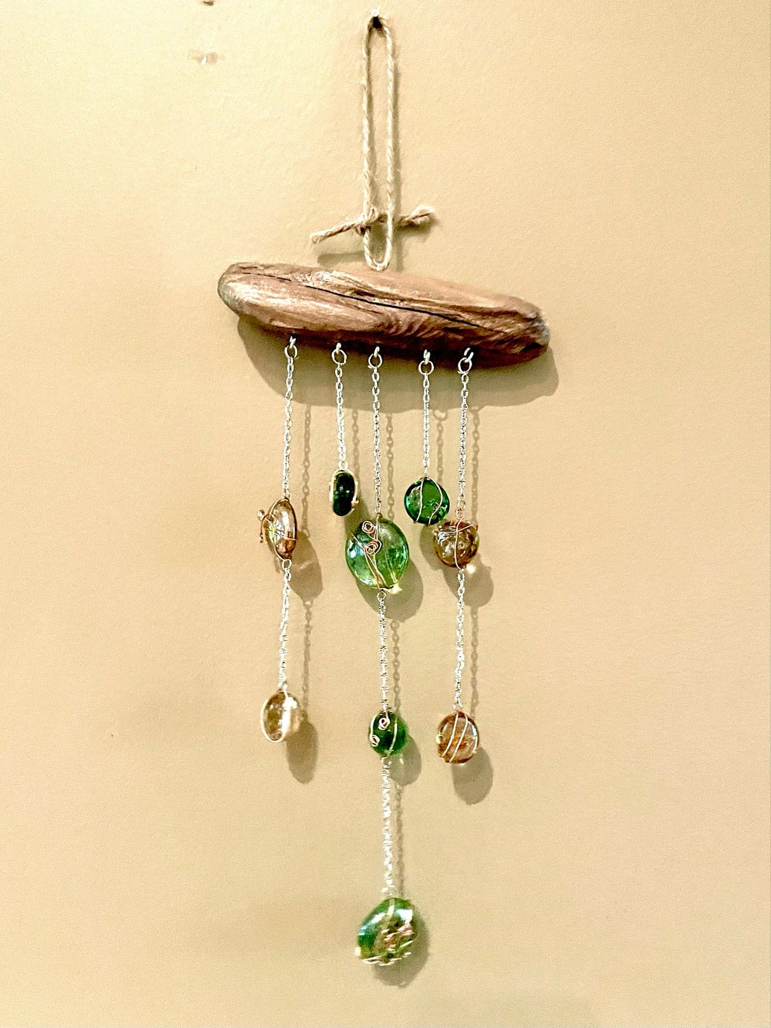 Glass Gem &amp; Driftwood Suncatcher, #2