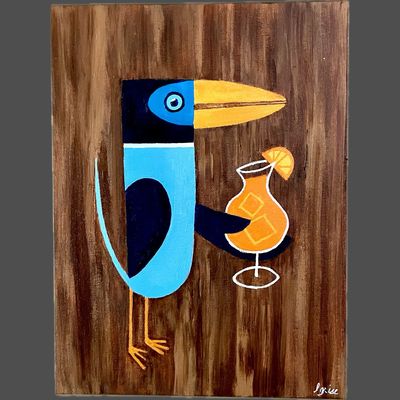 Tiki Bird Painting, #A